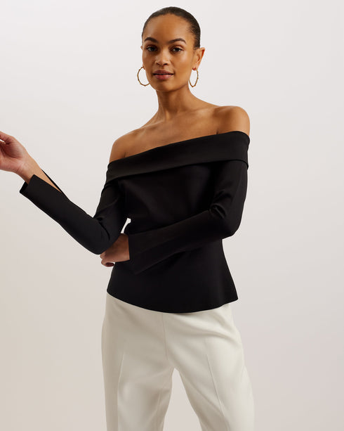 PHOLLYY-Tops-Off The Shoulder Fitted Top- Ted Baker Romania